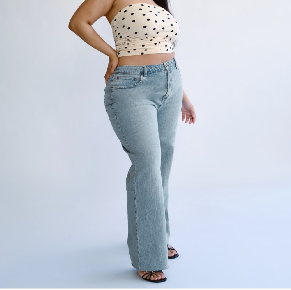 Abercrombie Fitch The 90's Relaxed High Rise Light Blue‎ Jeans Plus Sz 24